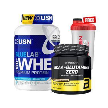 Usn Nutrition Bluelab 100% Whey Premium Protein (2000 gr) + BioTech Usa BCAA + Glutamine Zero (480 gr)