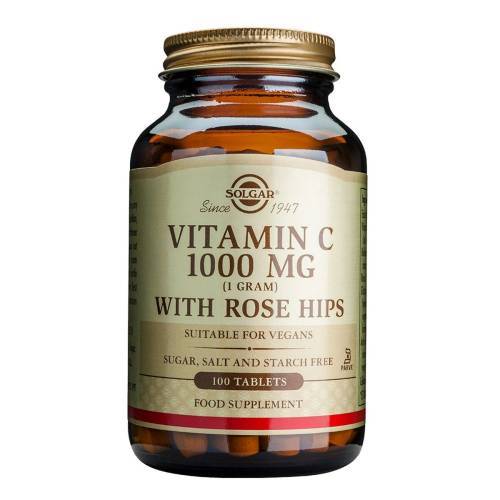 Solgar Vitamin C 1000mg with Rose Hips (100 Tabs)