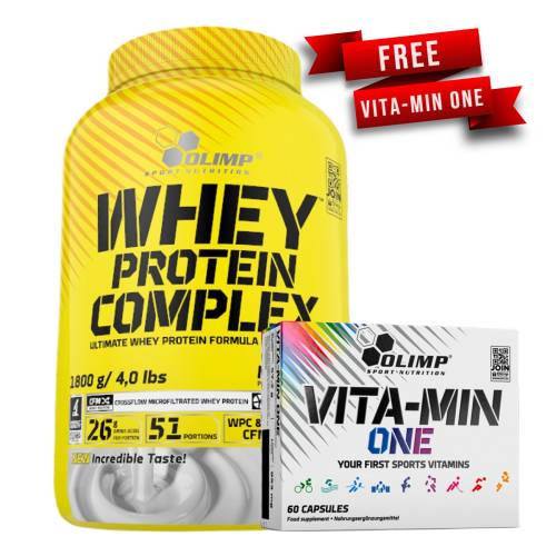 Olimp Whey Protein Complex 100% (1800 gr) + ΔΩΡΟ 1 Olimp Vita-Min One (60 Caps)
